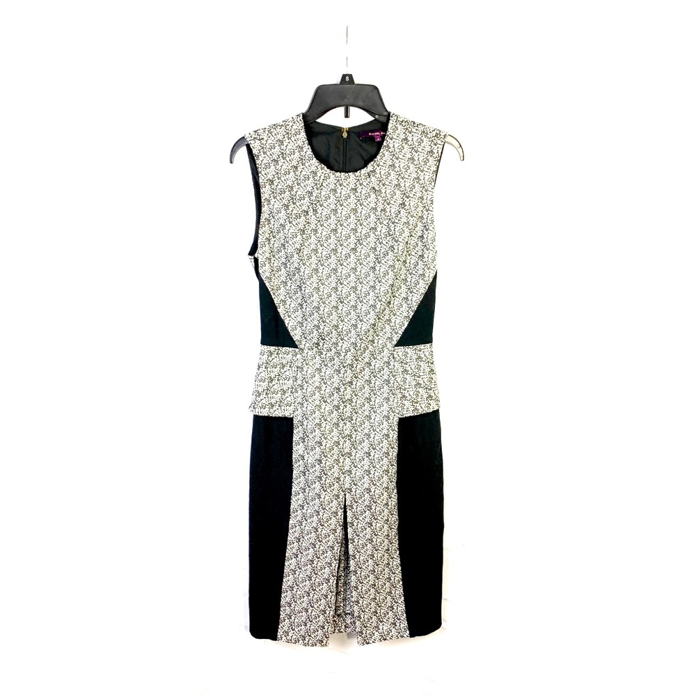 Rachel Roy Peplum Dress Black White Career Sheath - Picture 3 of 13